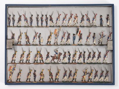 Lot de soldats, plats d'étain peints, la...