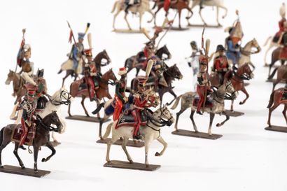 LUCOTTE & DIVERS
Lot de 21 cavaliers en plomb...