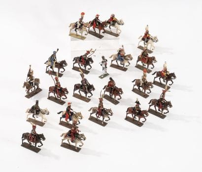 LUCOTTE & DIVERS
Lot de 21 cavaliers en plomb...