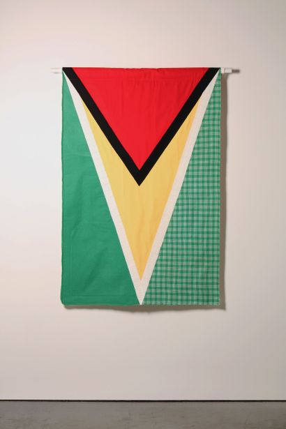 Guyana - Drapeau réalisé à partir de vêtements...