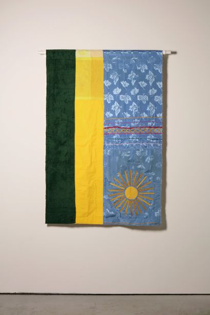 Rwanda - Drapeau réalisé à partir de vêtements...