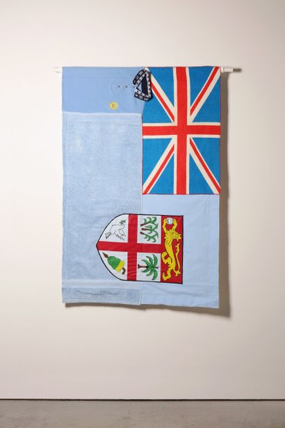 Fidji - Drapeau réalisé à partir de vêtements...