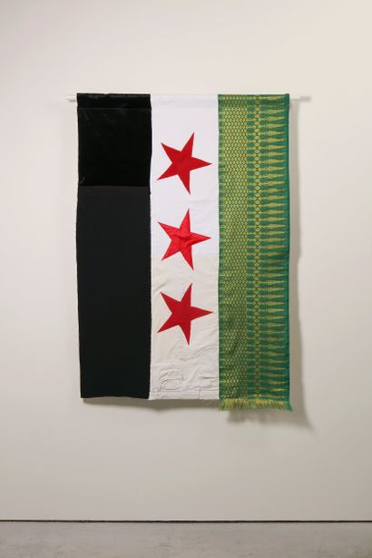 Syrie - Drapeau réalisé à partir de vêtements...
