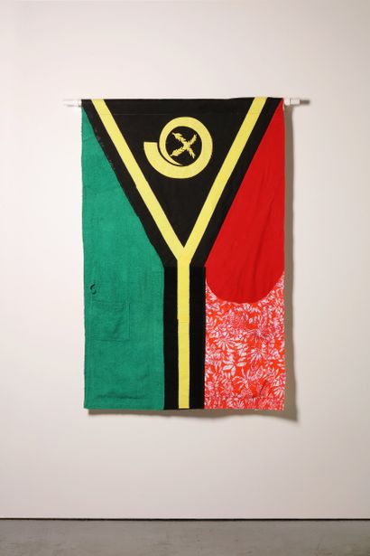 Vanuatu - Drapeau réalisé à partir de vêtements...