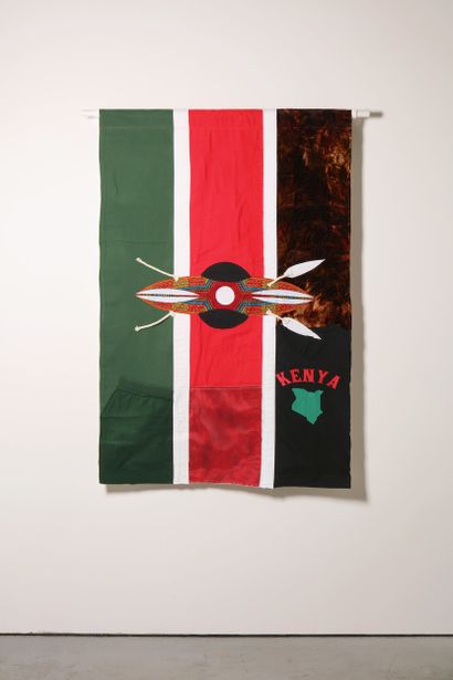 Kenya - Drapeau réalisé à partir de vêtements...