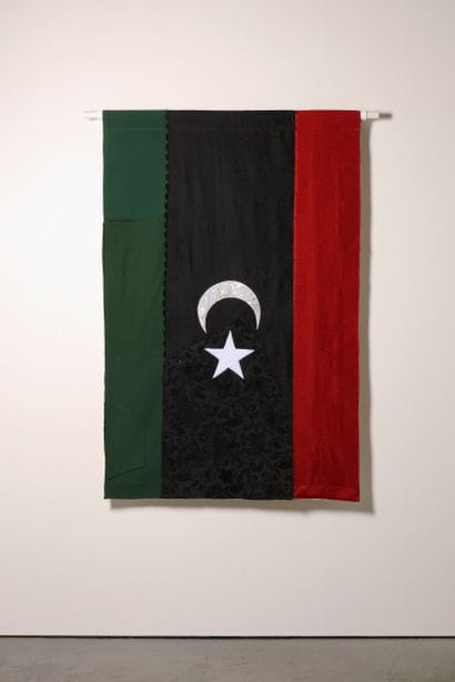 Libye - Drapeau réalisé à partir de vêtements...