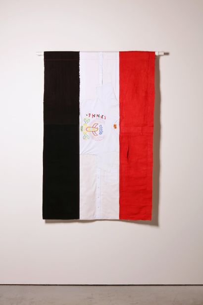 Égypte - Drapeau réalisé à partir de vêtements...
