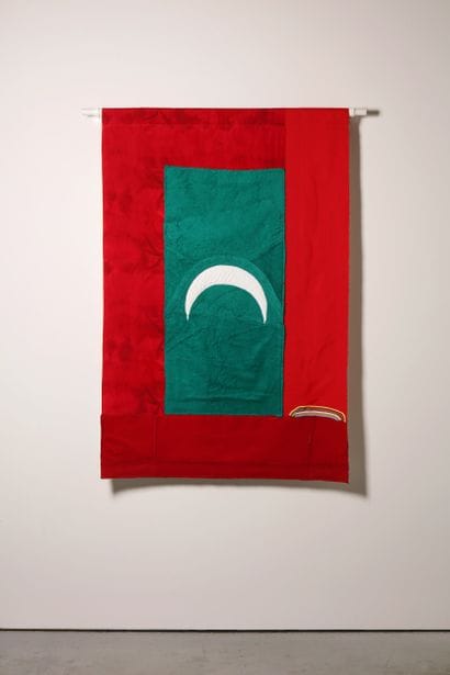 Maldives - Drapeau réalisé à partir de vêtements...