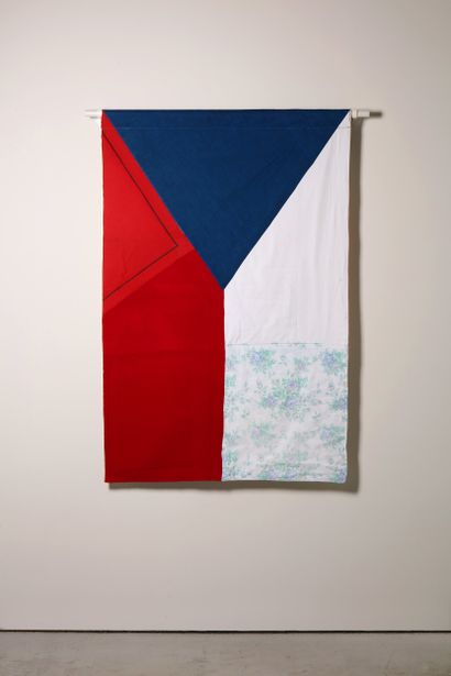 Tchéquie - Drapeau réalisé à partir de vêtements...