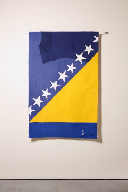 Bosnie-Herzégovine - Drapeau réalisé à partir...