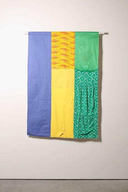 Gabon - Drapeau réalisé à partir de vêtements...