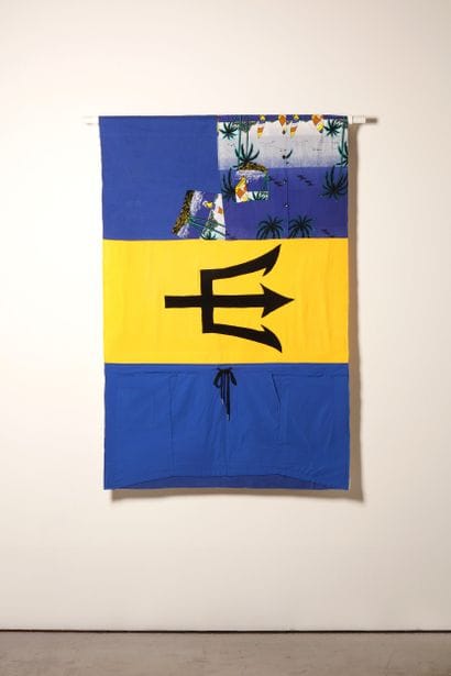 Barbade - Drapeau réalisé à partir de vêtements...