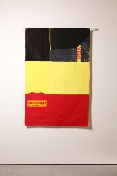 Belgique - Drapeau réalisé à partir de vêtements...