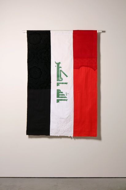 Irak - Drapeau réalisé à partir de vêtements...