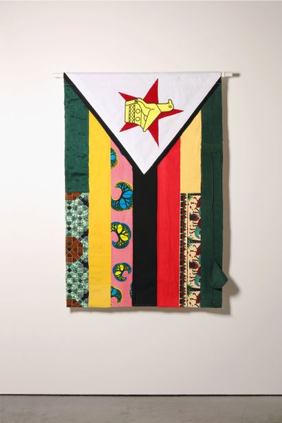 Zimbabwe - Drapeau réalisé à partir de vêtements...