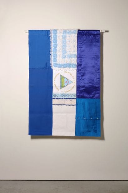 Nicaragua - Drapeau réalisé à partir de vêtements...