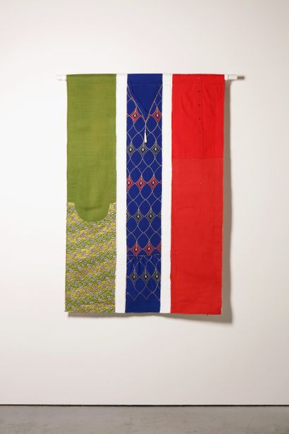 Gambie - Drapeau réalisé à partir de vêtements...