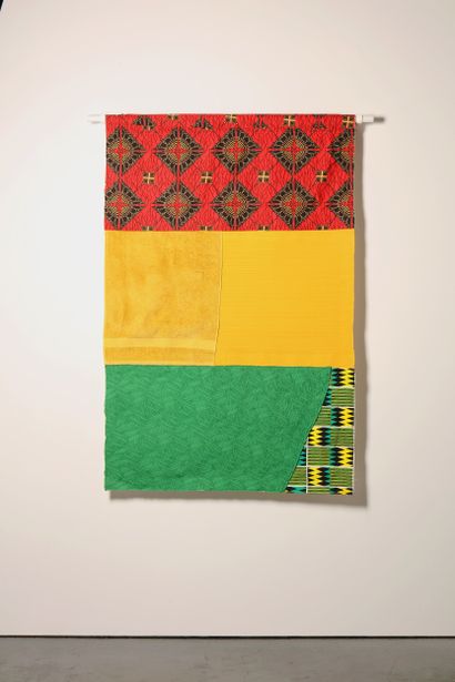 Guinée - Drapeau réalisé à partir de vêtements...