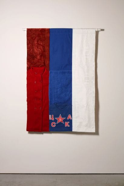 Russie - Drapeau réalisé à partir de vêtements...