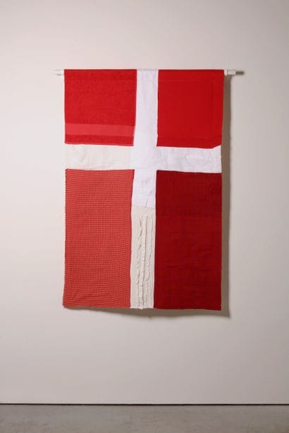 Danemark - Drapeau réalisé à partir de vêtements...