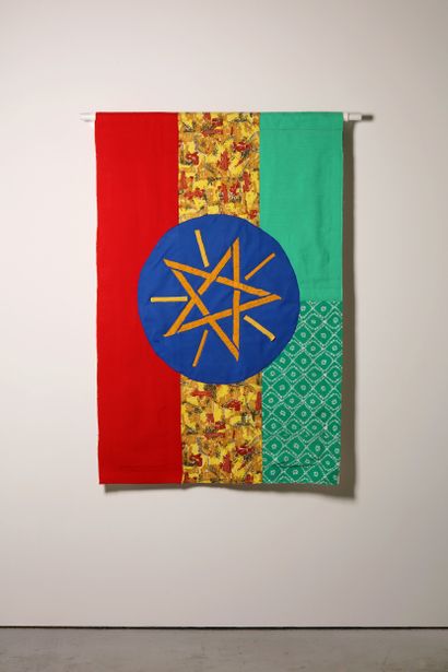 Éthiopie - Drapeau réalisé à partir de vêtements...