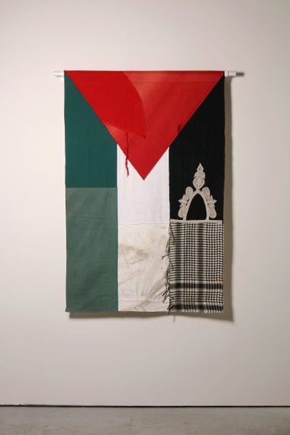 Palestine - Drapeau réalisé à partir de vêtements...