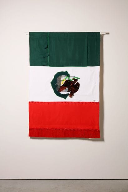 Mexique - Drapeau réalisé à partir de vêtements...