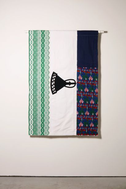 Lesotho - Drapeau réalisé à partir de vêtements...