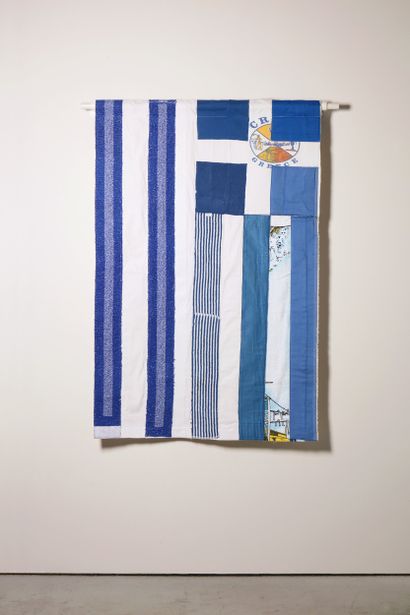 Grèce - Drapeau réalisé à partir de vêtements...