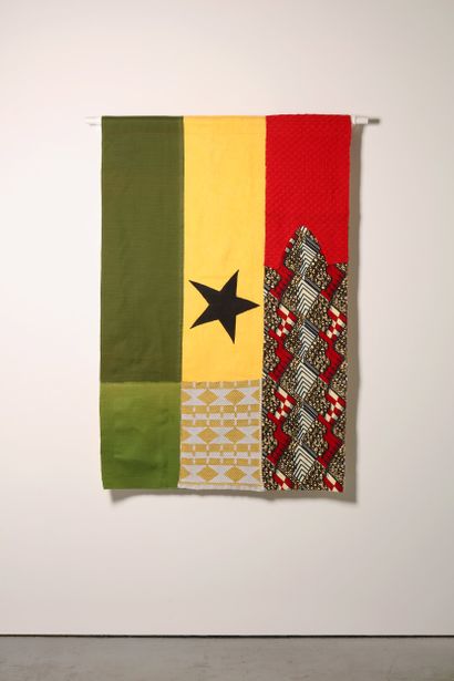 Ghana - Drapeau réalisé à partir de vêtements...