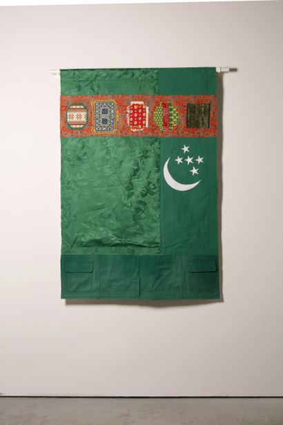 Turkménistan - Drapeau réalisé à partir de...