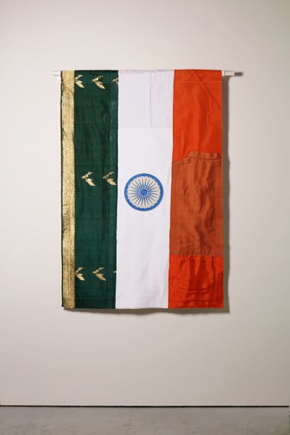 Inde - Drapeau réalisé à partir de vêtements...