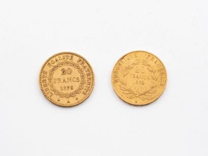 FRANCE
Two 20-franc gold coins.
Genius and...