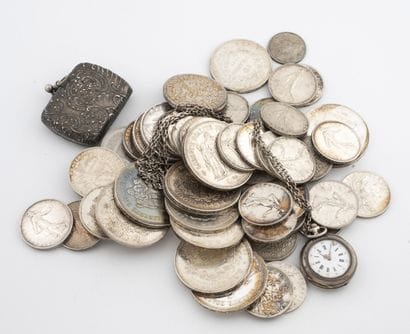 FRANCE
Set of silver coins including 100,...