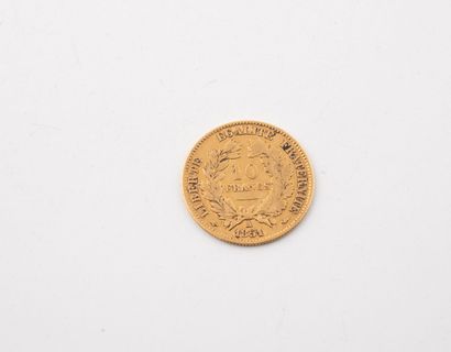 Sealed 10-franc gold coin, French Republic.
1851.
Weight:...