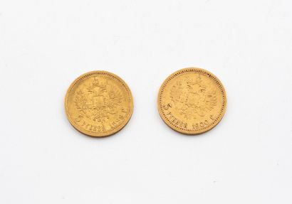 RUSSIA
Two 5-ruble coins.
Nicholas II.
1898...