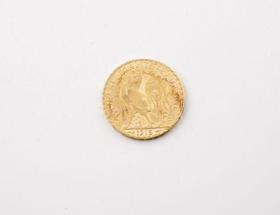 FRANCE
A 20-franc gold coin.
Rooster.
1913.
Weight:...