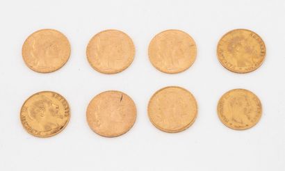 FRANCE
Set of nine gold coins, including...