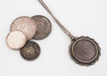 Silver set consisting of:
- Two 50-franc...