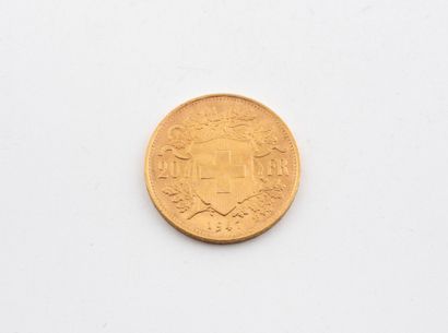 SWITZERLAND
A 20-franc gold coin.
Helvetia.
1947....