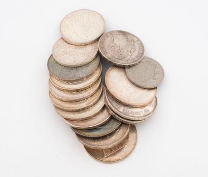 Set of silver coins consisting of: 
- Eleven...