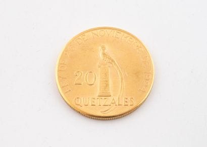 GUATEMALA
A 20-quetzal gold coin.
1926.
Weight:...