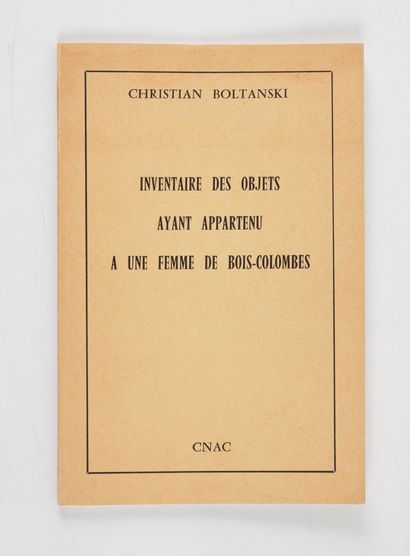 BOLTANSKI (Christian).
Inventaire des objets...