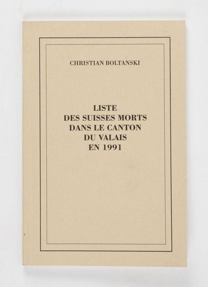 BOLTANSKI (Christian).
Liste des suisses...