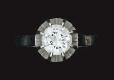 Bague en or et platine sertie d'un diamant...