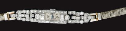 Montre bracelet de dame en platine, cadran...