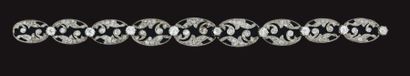 Bracelet en or blanc 14 carats et platine...