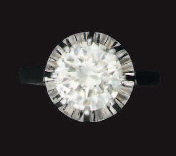 Bague en platine et or gris sertie d'un diamant...