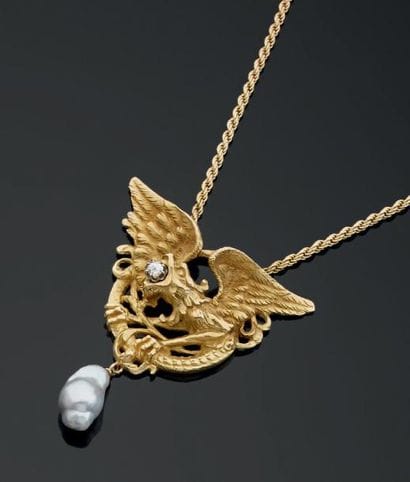 Collier en or jaune composé d'une chaîne...