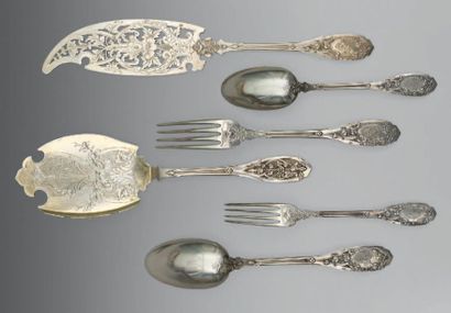 PUIFORCAT
Partie de ménagère en argent à...